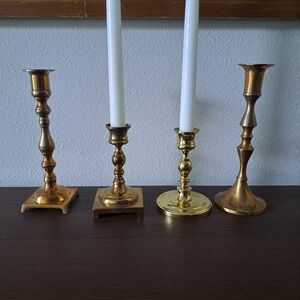 Brass Candlestick Holders Taper Candle Holders Set Of 4